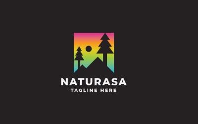 Modèle de logo Nature Square Pro