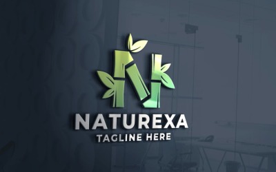 Modello di logo Naturexa lettera N Pro