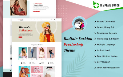 Radiate Fashion – адаптивна Prestashop тема для електронної комерції