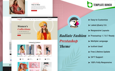 Radiate Fashion - Tema Responsivo de Prestashop para comercio electrónico