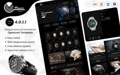 Timerwatch - адаптивний шаблон OpenCart 4 магазину годинників