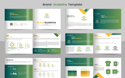 Corporate brand  Guidelines template. Brand Identity  Logo Guide Book. Logo type