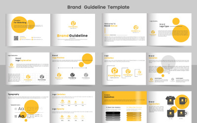 Corporate brand  Guidelines template. Brand Identity presentation. Logo Guide Book. Logotype ideas