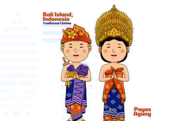 Couple wear Traditional Clothes greetings welcome to Bali