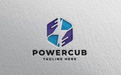Modèle de logo Power Cube Pro