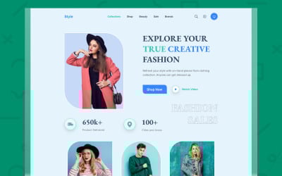 Sezione Hero del sito web di moda 04