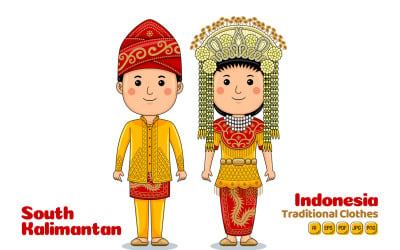 Södra Kalimantan Indonesien Traditionell tyg