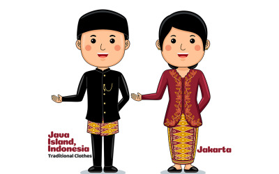 Приветственный жест с парой в традиционной одежде Джакарты 2