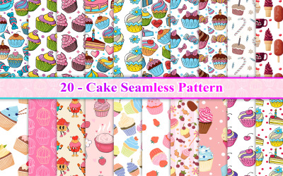 Cupcake sömlösa mönster, cupcake mönster, tårta sömlösa mönster