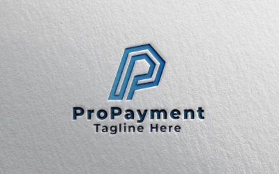 Modello di logo della lettera P di pagamento professionale