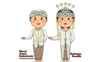 Välkomstgest med Couple West Java Traditional Clothes 3