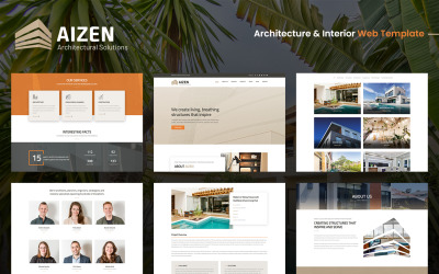 Aizen - Arkitektur och inredning Responsiv webbplatsmall