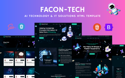 FaconTech - Modelo HTML de soluções de TI e tecnologia de IA