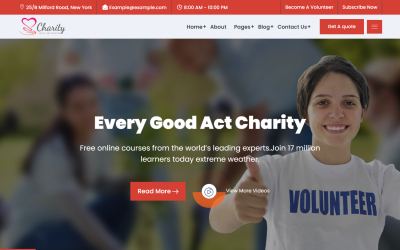 Humox — motyw WordPress dla fundraisingu organizacji charytatywnej non-profit