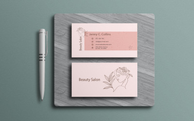 Шаблон дизайна визитной карточки салона красоты