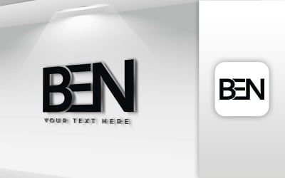 BEN Nome Lettera Logo Design - Identità del marchio