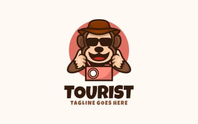 Turist Maskot Çizgi Film Logosu