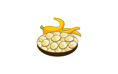 banan fruite logotyp mall symbol