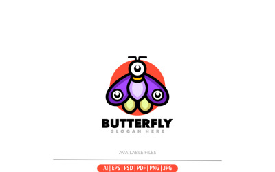 Diseño de logotipo de mariposa simple único