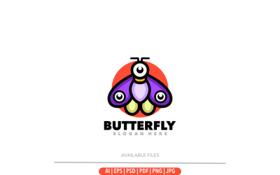 Farfalla logo design semplice unico