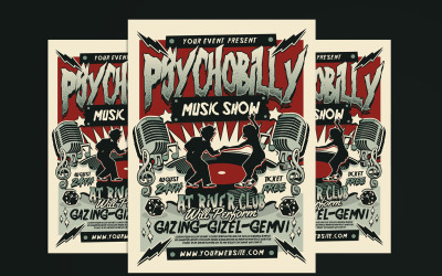 Retro Psychobilly Rockabilly Müzik Broşürü