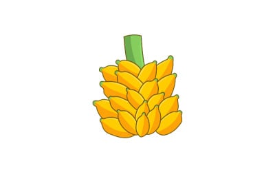 symbole de modèle de logo de conception de banane fruite