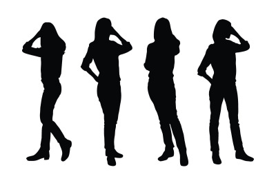 Anonieme vrouwelijke acteur silhouet vector