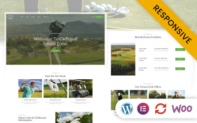 Cadygolf - Campo de golfe e clube esportivo Elementor WordPress Theme