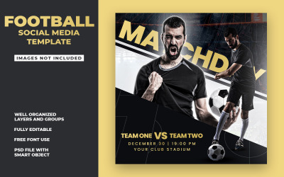 Fußball und Fußball – Vorlage für soziale Medien
