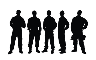 Handyman service silhouette set vector