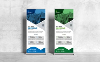 Kreative und einzigartige Designvorlage für Rollup-Banner für Unternehmen