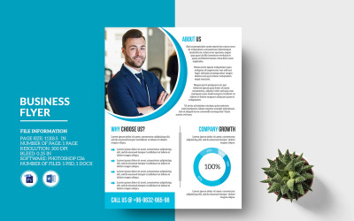 Minimalny szablon ulotki biznesowej firmy. MS Word i Photoshop.