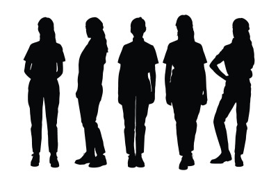 Weibliches Salonarbeiter-Silhouettenbündel
