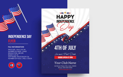 Flyer-Vorlage für den US-Unabhängigkeitstag / 4. Juli