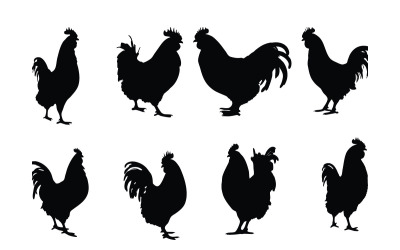 Vector de silueta de pie de gallo grande