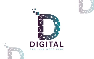 D Letter Logo Sjabloon - Digitaal Logo