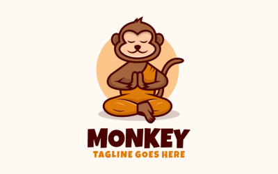 Maymun Maskot Çizgi Film Logosu 2