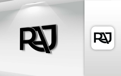 RAJ Nome Lettera Logo Design - Identità del marchio