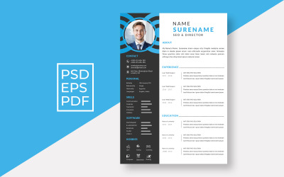 Modelli Riprendi in nero e blu Psd