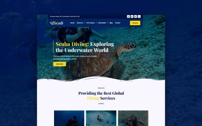 Scudi — тема WordPress для центра подводного плавания