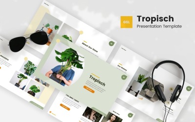 Tropisch — Modèle Google Slides pour magasin de plantes