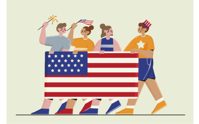 Illustration zum Unabhängigkeitstag am 4. Juli