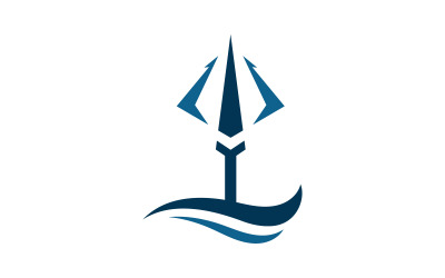 Trident vector logo icona illustrazione segno simbolo V7