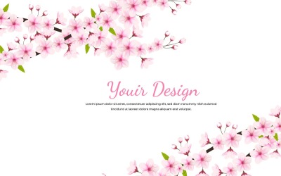 Cherry blossom branch with sakura flowers cherry blossom  sakura flowers with falling petal