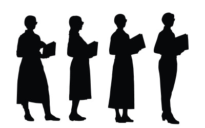 Educator and female teacher silhouette