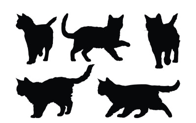 Huiskatten lopen silhouet vector