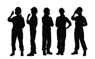 Moderne mechanische meisjes silhouet vector