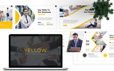 Sarı - İş PowerPoint