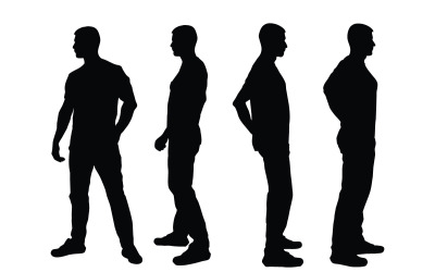 Stehendes Silhouettenset eines maskulinen Modells