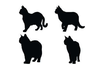 Stehendes Silhouettenset für Hauskatzen